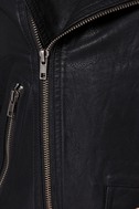 Cool Black Jacket - Vegan Leather Jacket - Moto Jacket - $99.00