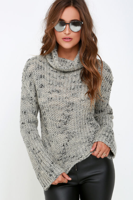 Obey Alexa Sweater - Black and Grey Sweater - Cropped Sweater - $79.00