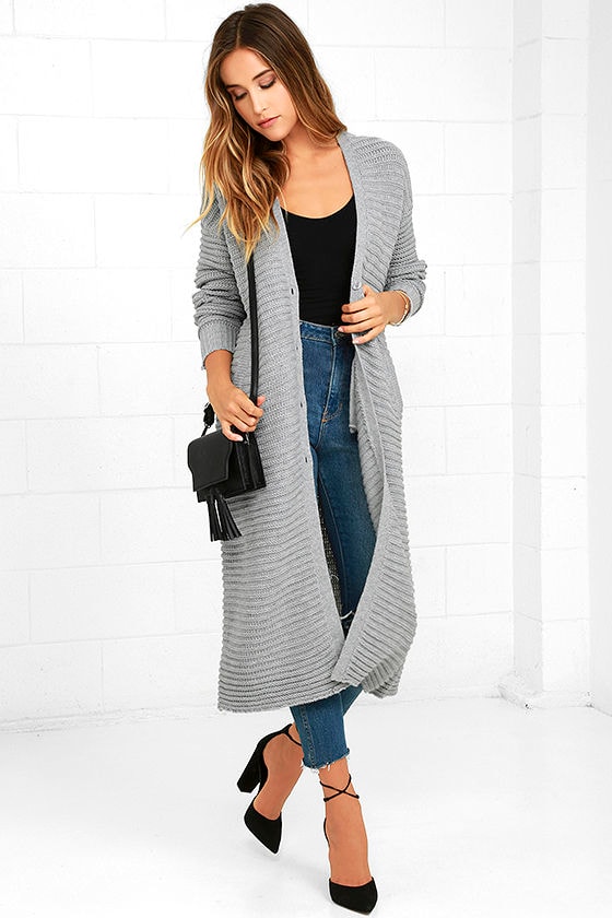 The Fifth Label Game Changer - Grey Cardigan - Long Cardigan - $135.00