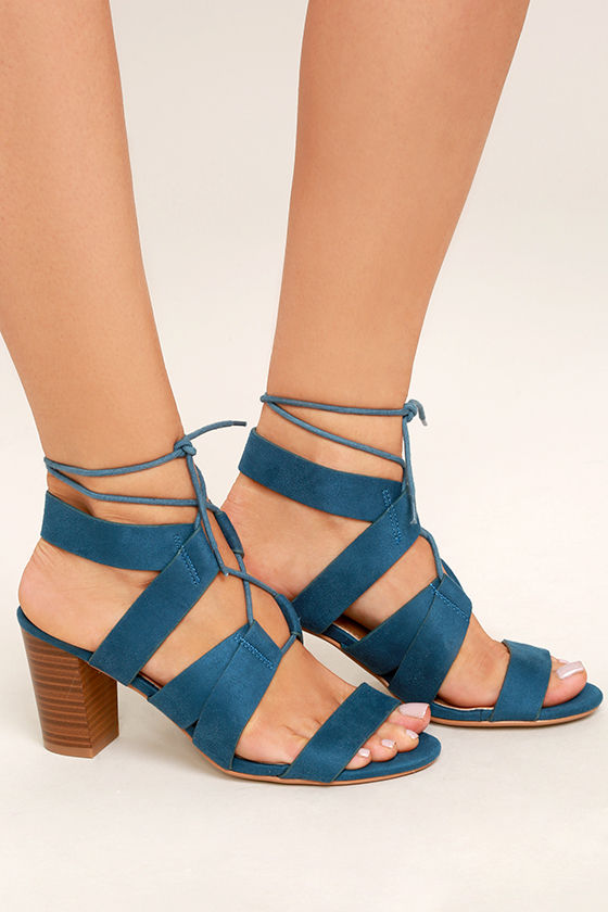 Blue Heels: Blue Heels With Lace