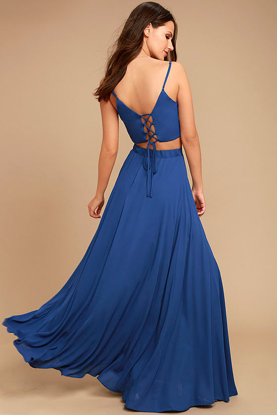 Chic Royal Blue Dress - Two-Piece Dress - Maxi Dress - $89.00