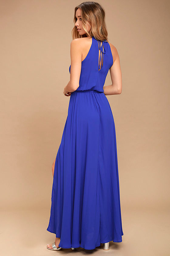 Lovely Royal  Blue  Dress  Maxi  Dress  Sleeveless Dress  