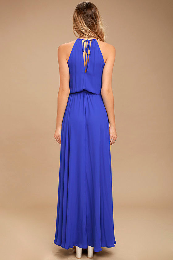 Lovely Royal Blue Dress - Maxi Dress - Sleeveless Dress - $98.00