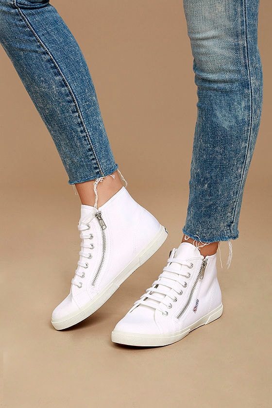white high top sneakers