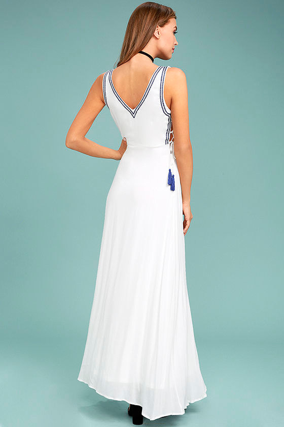 White embellished maxi dress