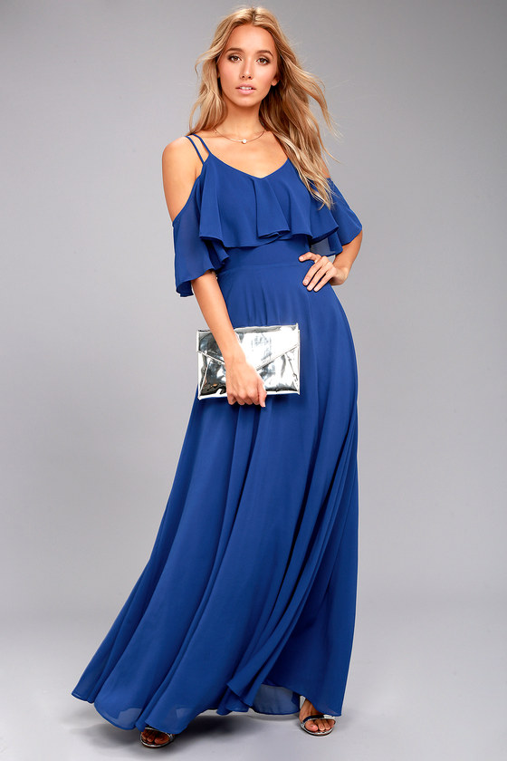 Lovely Royal Blue Maxi Dress - OTS Maxi Dress - Strappy Maxi