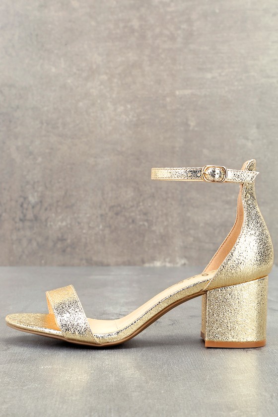Harper Gold Ankle Strap Heels Lulus $32 