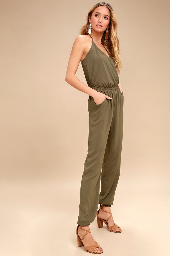 Learning To Fly Olive Green Jumpsuit | Lulus